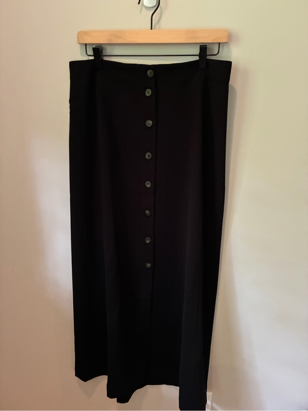 Sezane Fidji High-Waist Black Button-Front Maxi Skirt - Picture 2 of 5